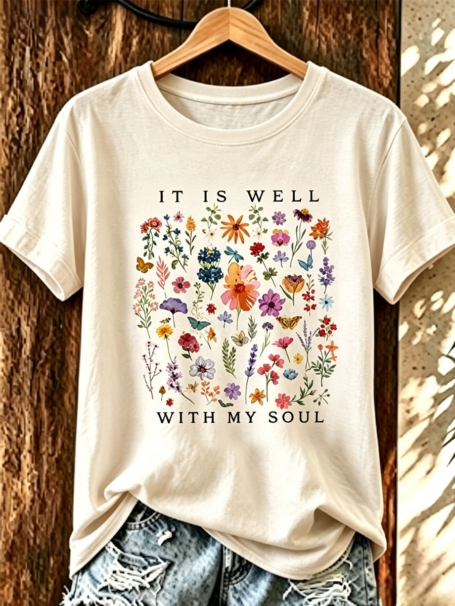 Women's Casual Faith Print T-shirt