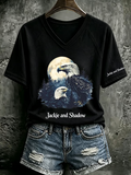 Women'S Jackie & Shadow Casual Printed Short-Sleeve T-Shirt