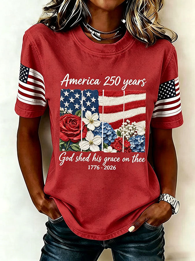 Women'S God Shed His Grace On Thee Printed Casual T-Shirt