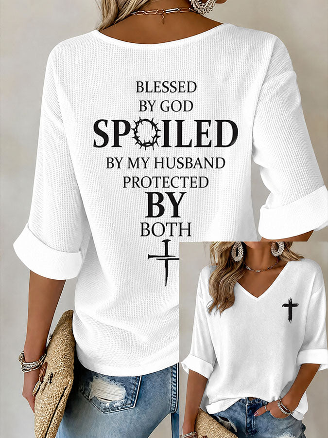 Women'S Casual Faith Art Printed Top