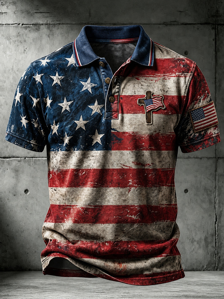 Men's 250th Anniversary Print Short-sleeve Polo Shirt