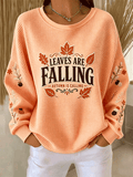 Women's Leaves Are Falling Autumn Waffle Top