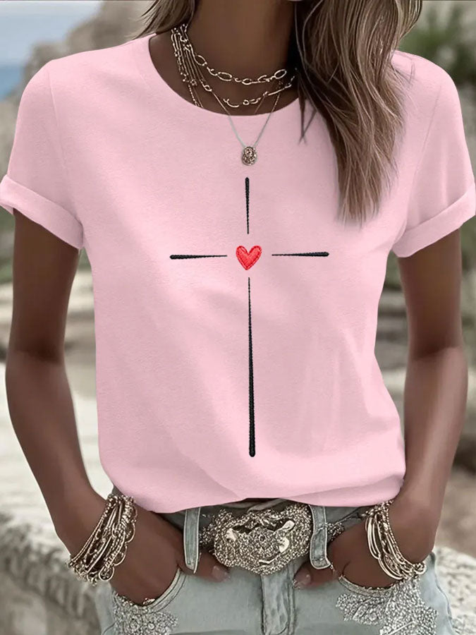 Women'S Faith Printed Casual T-Shirt