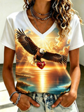 Women's Fly Free Jackie Pattern V-Neck T-Shirt