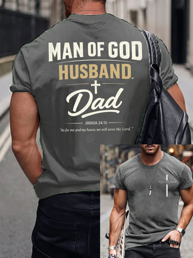 Men's Christian Man of God Husband Dad Graphic T-Shirt