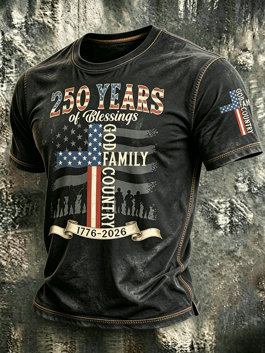 250Th Anniversary Commemorative Faith Printed Round Neck T-Shirt In The United States