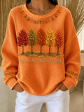Women'S Autumn Maple Leaf Waffle Sweatshirt