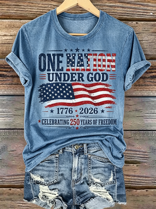 250Th Anniversary Faith Commemorative Printed Round Neck Top In The United States