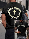 Men's Faith Over Fear Printed Casual T-Shirt
