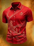 Men's Faith Cross Printed Casual Shirt