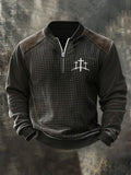 Men's Faith Cross Pint Zip-Collar Sweatshirt