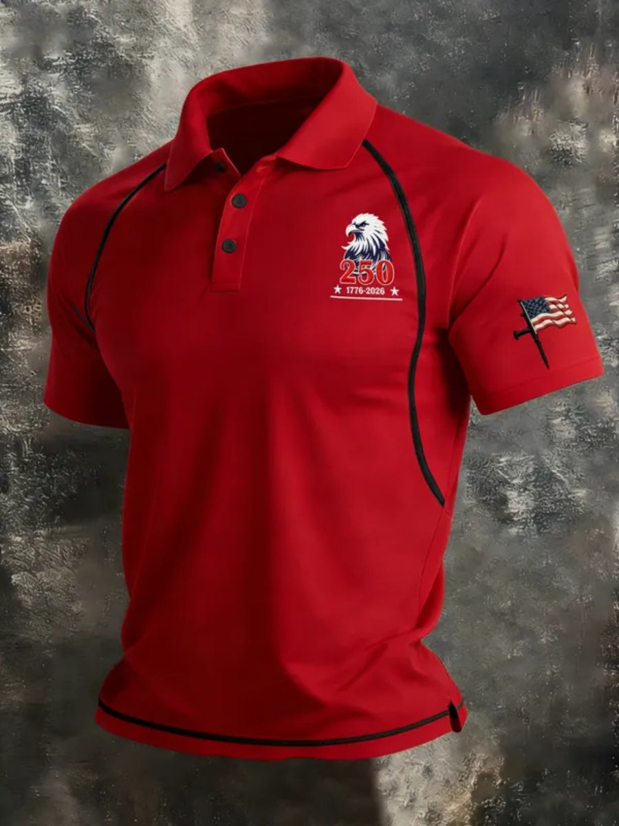 U.S. 250th Anniversary & Faith Print Men's Short-Sleeve Shirt