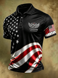 Men's Retro Usa Anniversary Print Polo Shirt