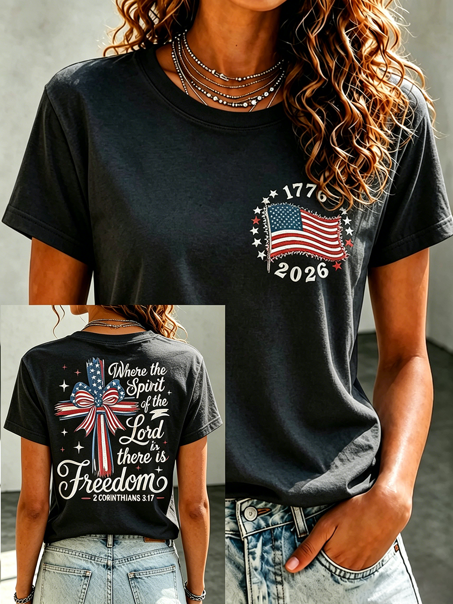 American Faith Jesus Memorial Printed Casual T-Shirt
