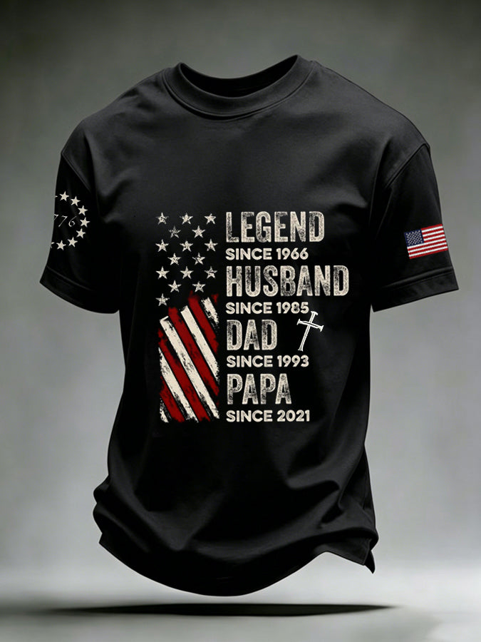 Men's Personalized Christian Dad Crew Neck Short Sleeve T-Shirt