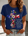 Women'S Faith Flag Printed Casual T-Shirt