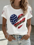 American Women'S 250Th Anniversary Cross Print Casual Top