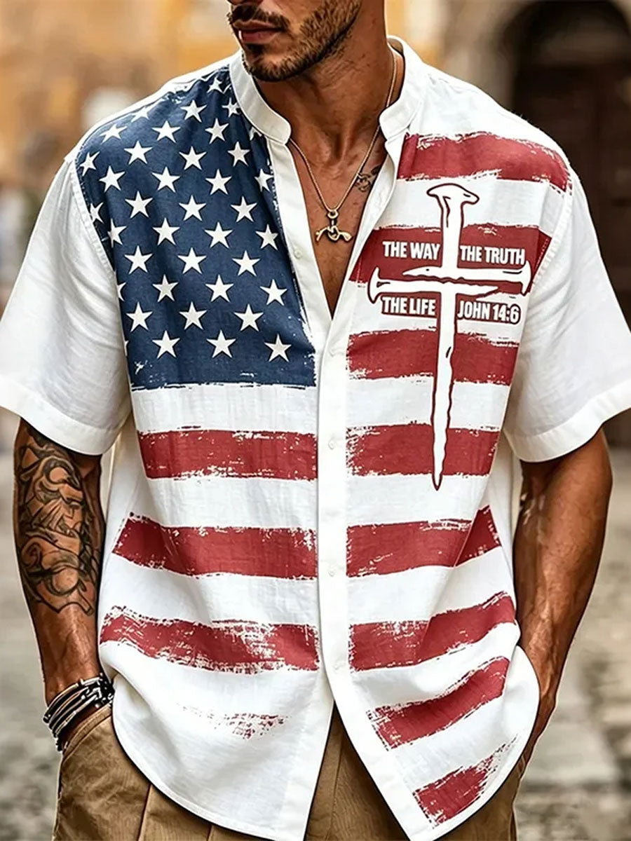 Men'S 250Th Anniversary National Faith Print Shirt