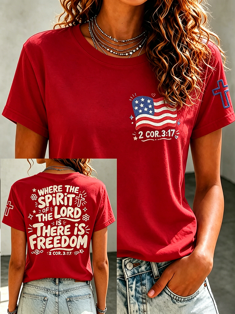 American Faith Jesus Memorial Printed Casual T-Shirt