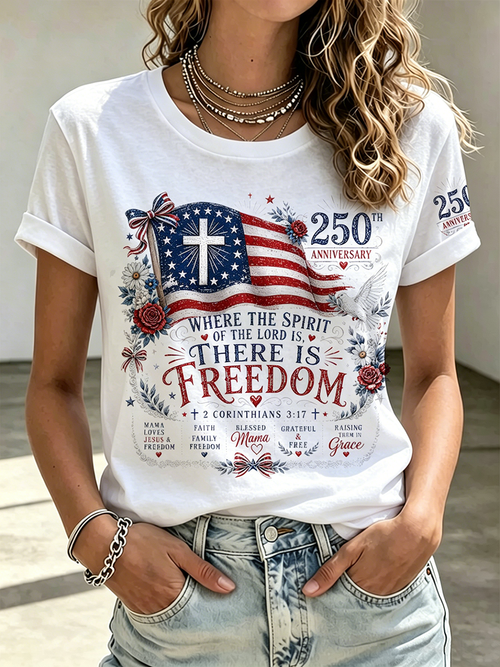 250Th Anniversary Faith Commemorative Printed Round Neck Top In The United States