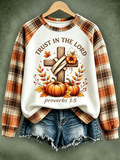 Women'S Casual Pumpkin Print Autumn Top