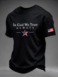 Men'S Faith Patriotic Printed Round Neck T-Shirt
