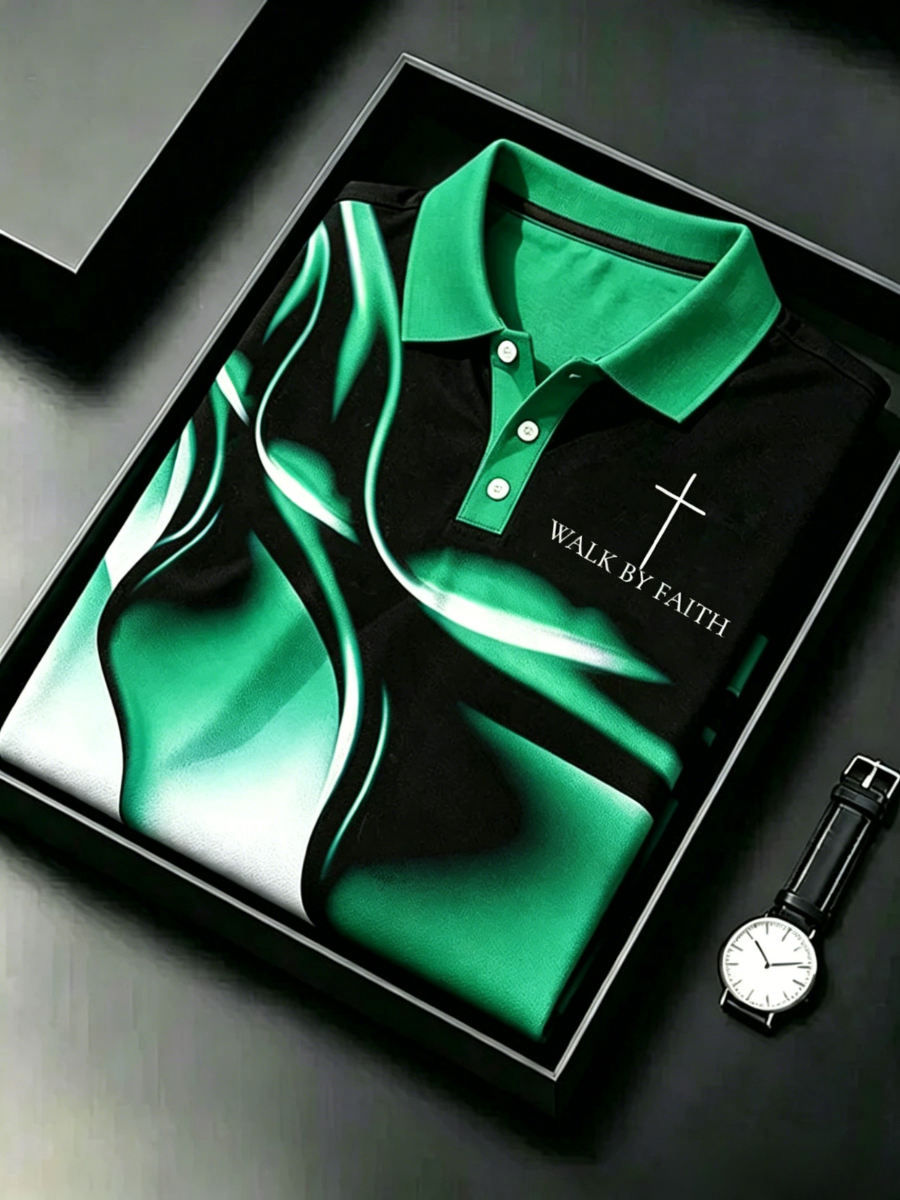Men'S Christian Cross Floral Print T-Shirt