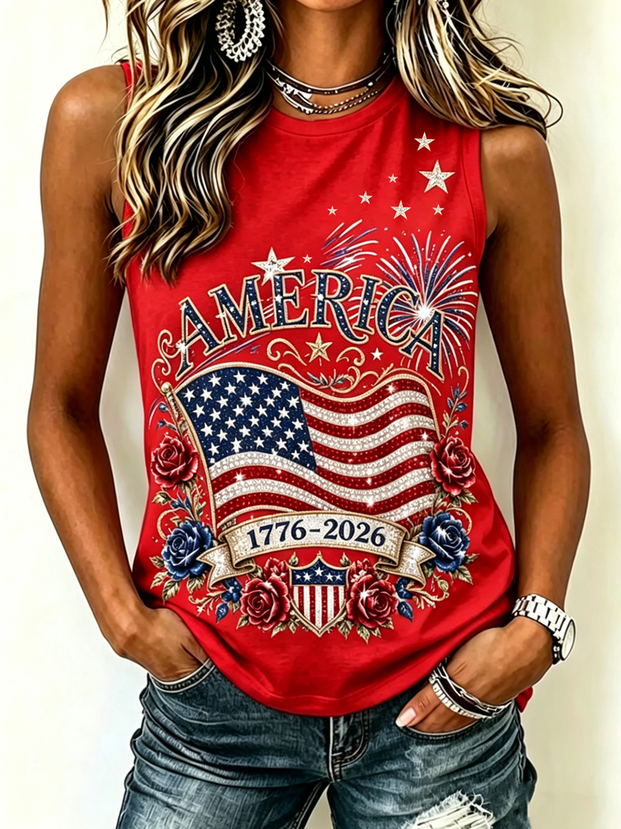 Women'S 250Th Anniversary Patriotic Printed Tank Top