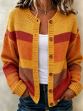 Women's Casual Printed Knit Cardigan