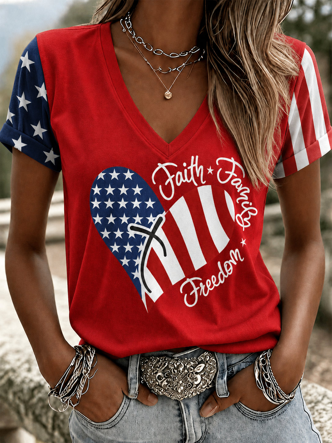 Women'S 250Th Anniversary Commemorative Printed Casual T-Shirt