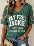 Women's Fly Free Jackie Pattern V-Neck T-Shirt