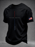 Men'S Faith American Flag Sleeve Printed Round Neck T-Shirt