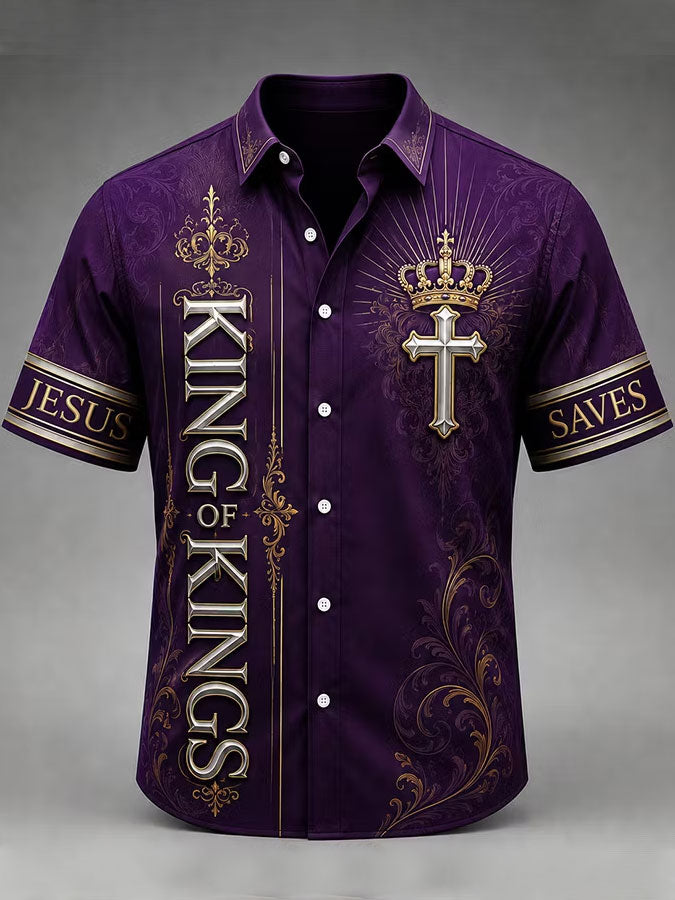 Men'S Faith Printed Casual Collar Shirt