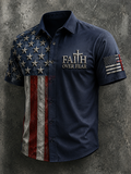 Men's Faith Cross Printed Casual Shirt