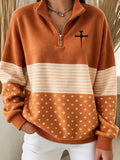 Women'S Geometric Printed Zipper Sweatshirt