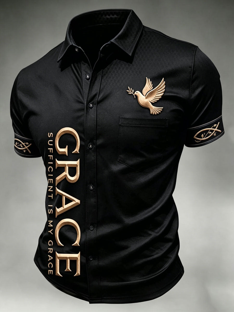 Men's Faith Cross Printed Casual Shirt