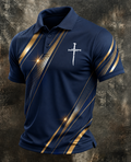 Men'S Retro Faith Printed Polo Shirt