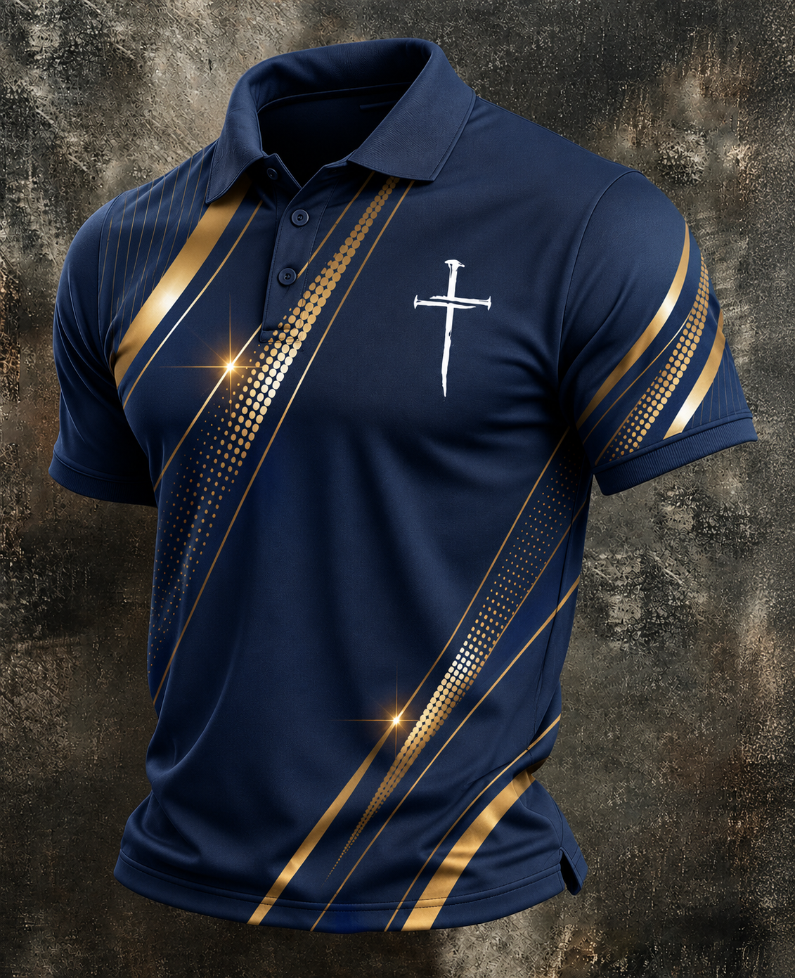 Men'S Retro Faith Printed Polo Shirt