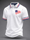 Men's Faith Cross Printed Casual Polo Shirt