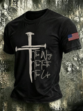 Men's Retro Faith Eagle Wash Printed Art T-shirt
