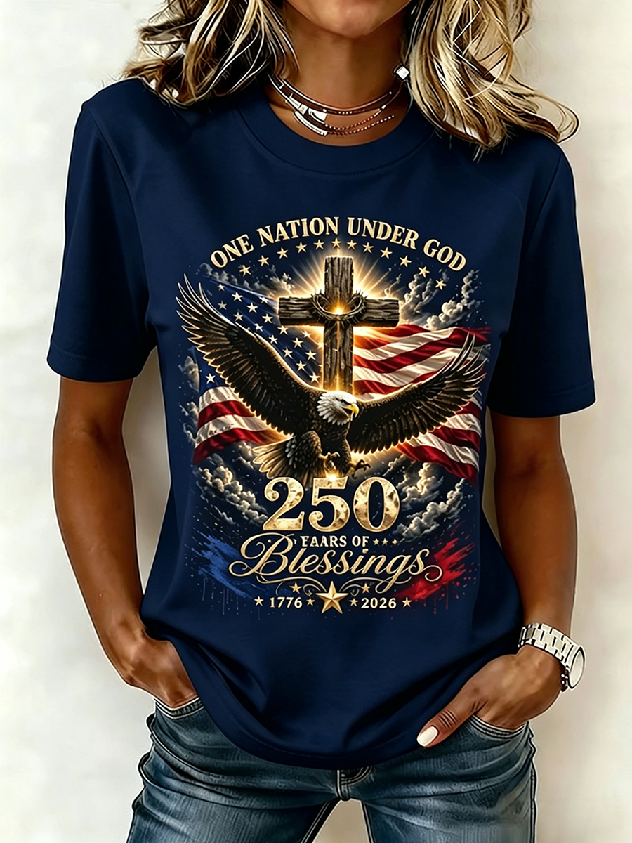 250Th Anniversary Commemorative Faith Printed Round Neck Top In The United States