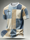 Men'S Casual Independence Day Faith Printed Commemorative T-Shirt
