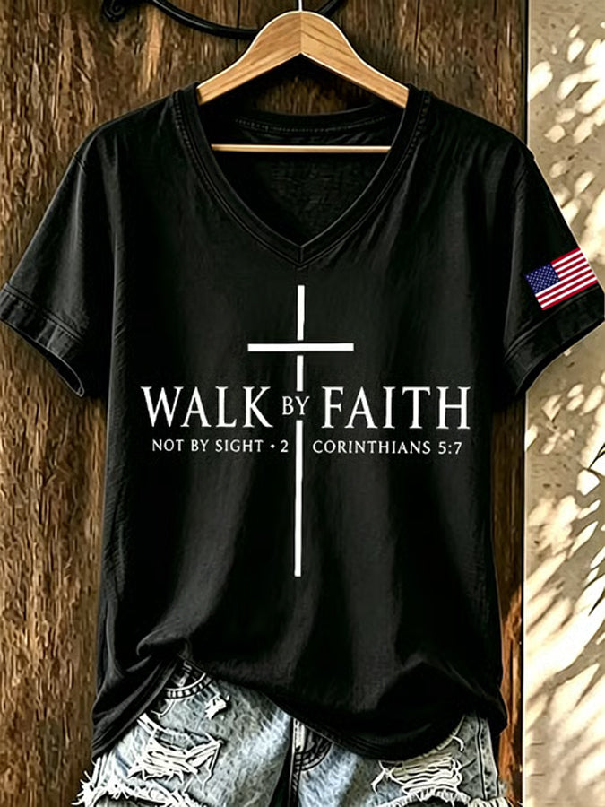 Women'S Faith Print Printed T-Shirt