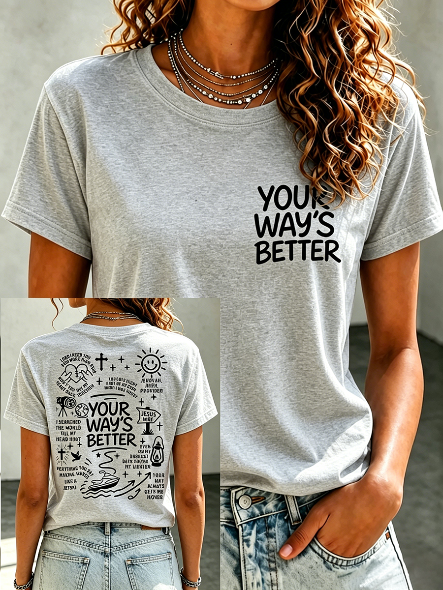 Faith Jesus Slogan Commemorative Print Casual T-Shirt
