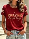 Jesus Faith Commemorative Printed Round Neck Top