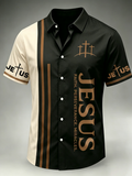 Men'S Faith Printed Casual Collar Shirt