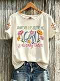 Women's Faith Pattern Printed Leisure Round Neck Short Sleeve T-shirt