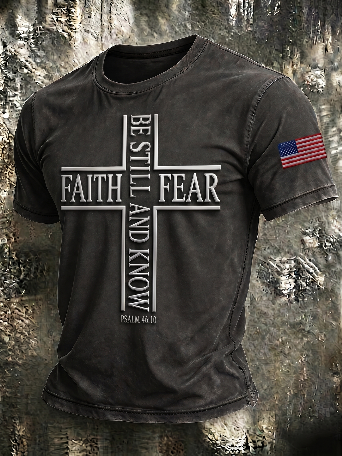 Men'S Faith Cross Printed Casual T-Shirt