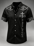 Men's Faith Cross Printed Casual Shirt