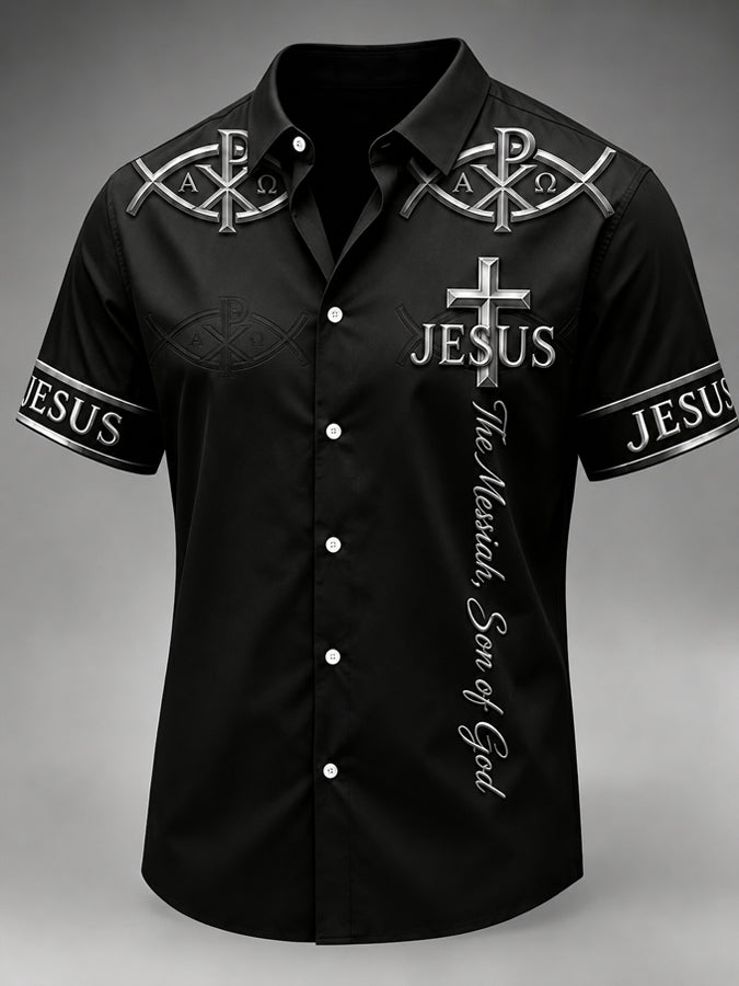 Men's Faith Cross Printed Casual Shirt